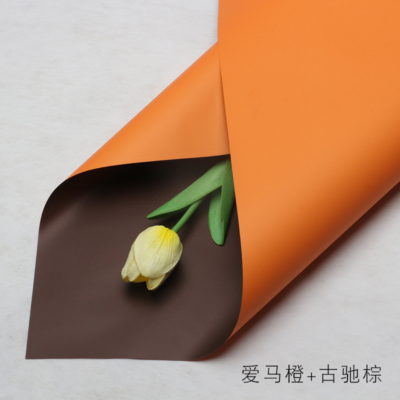 Venta directa de fábrica de papel de embalaje de flores impermeable bicolor Ouya papel ramo floristería floristería material de embalaje floral al por mayor