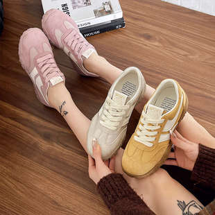Versatile Foot-Showing Small Sports Casual Sneakers for Women 2025 Spring New Popular Lightweight Thick-Soled German Training Shoes Forrest Gump Shoes