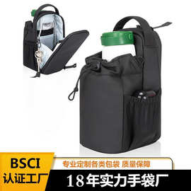BSCI工厂水壶袋斜挎健身房磁吸水壶袋防水运动水壶包杯套磁吸挂包