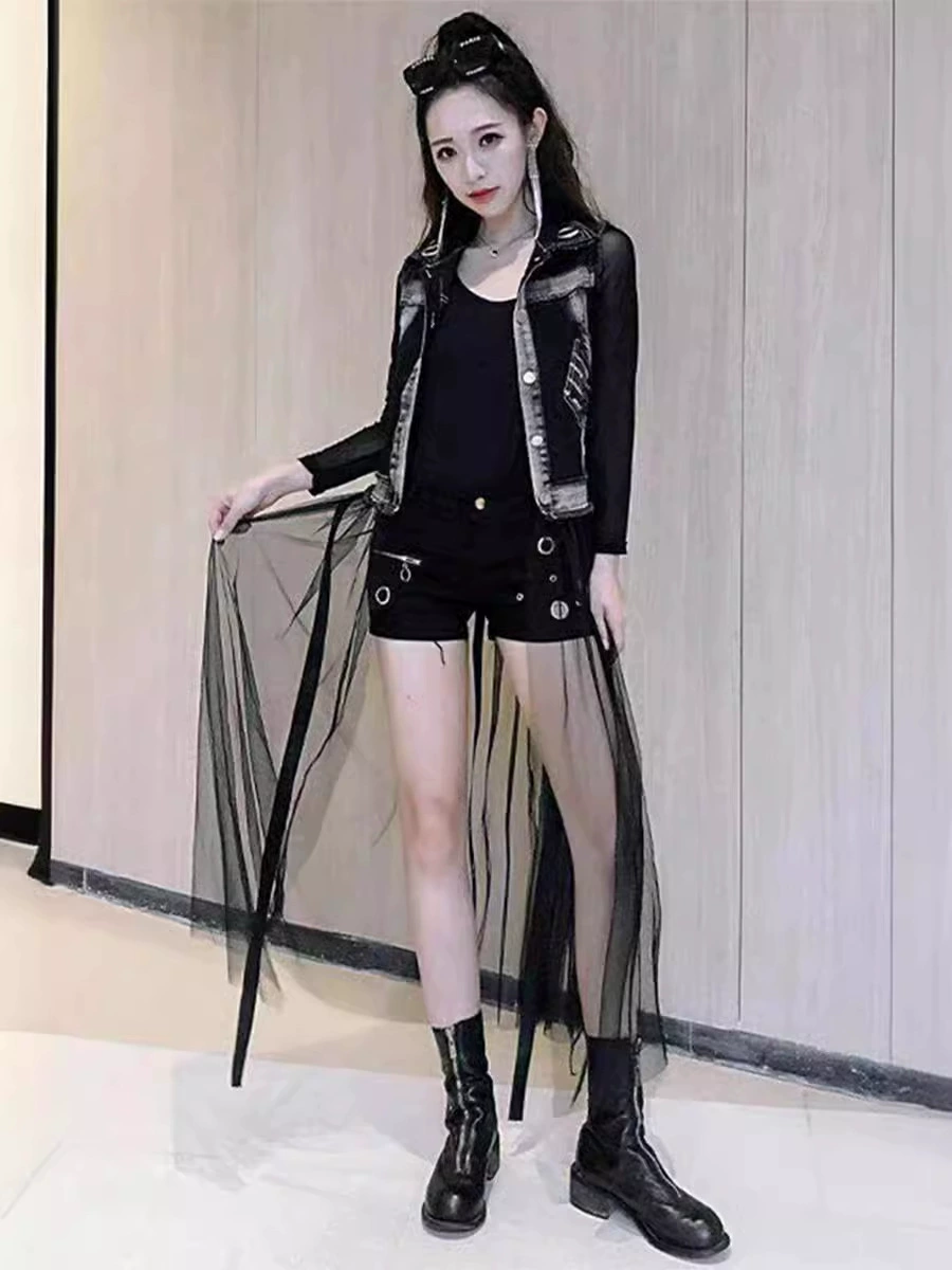 Облегающий модный джинсовый длинный жилет, корейский стиль, стиль Chanel, мидл-лонг