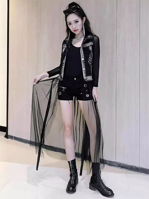 Облегающий модный джинсовый длинный жилет, корейский стиль, стиль Chanel, мидл-лонг