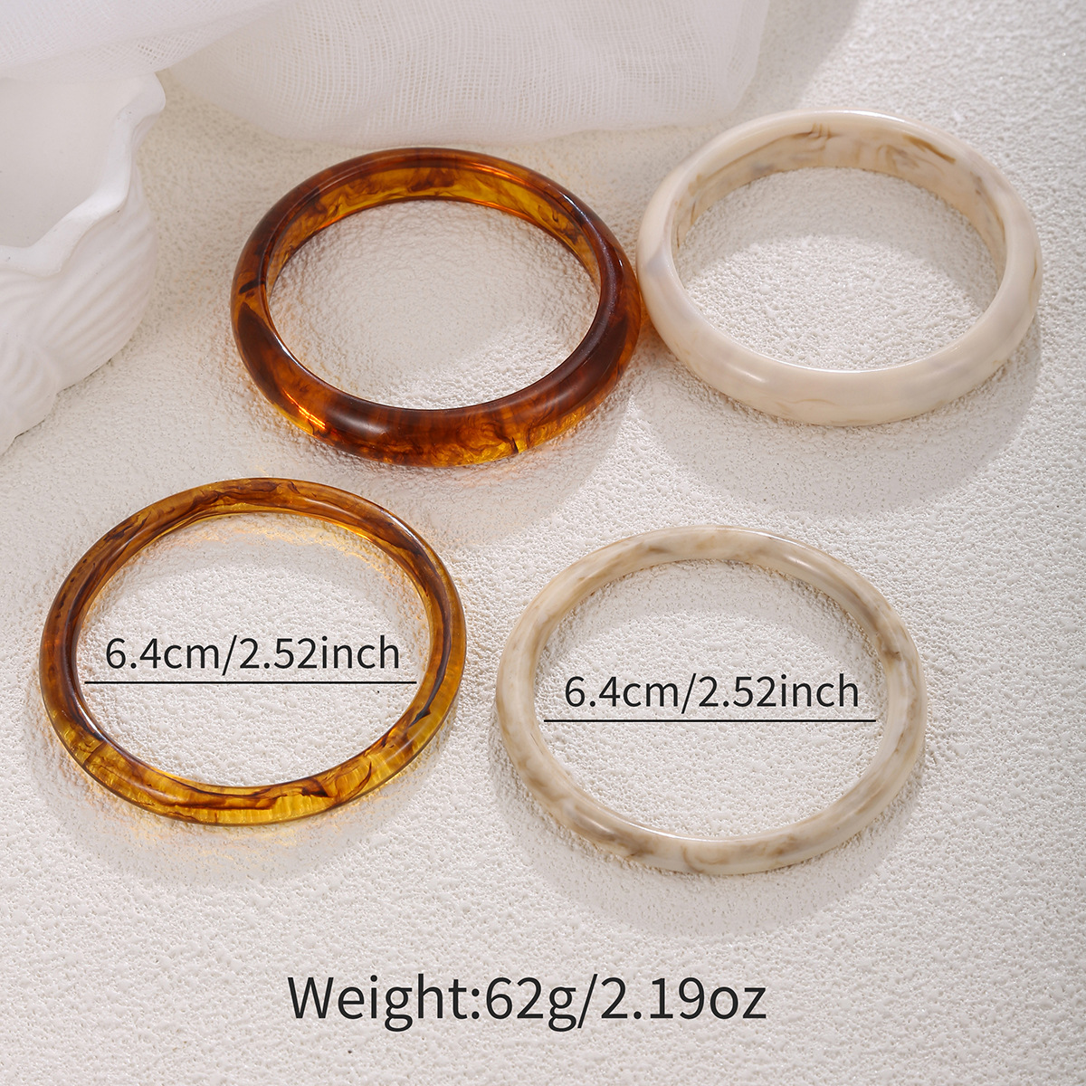 Explosiones transfronterizas joyería resina redonda pulsera de mujer conjunto de moda versátil joyería de mármol pulsera retro