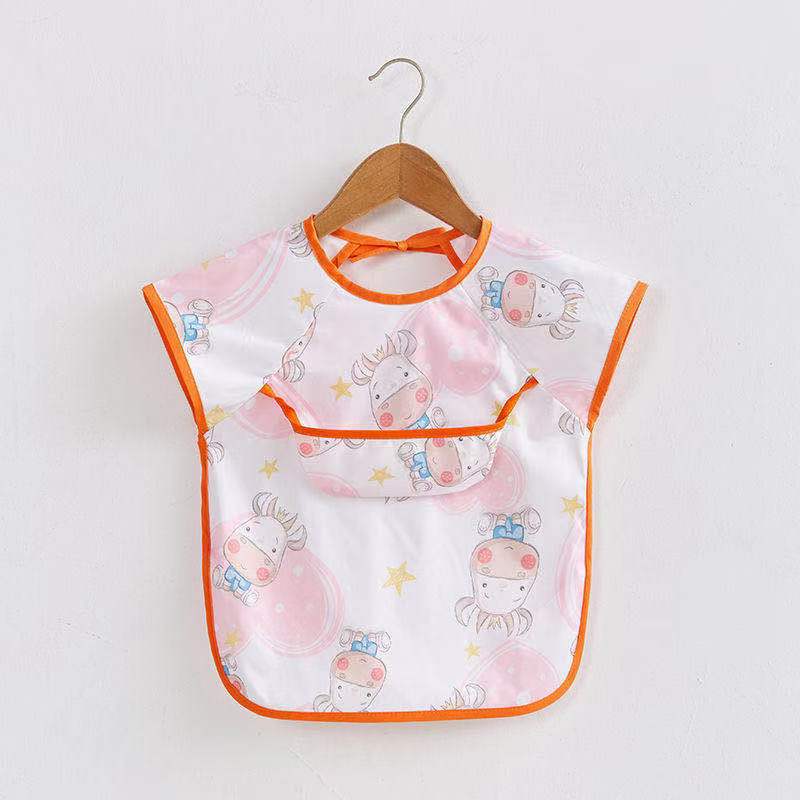 Mono para niños impermeable de manga larga anti-vestirse bebé comiendo ropa delantal bebé mono de bebé babero ropa de protección