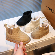 男宝宝雪地靴2025冬季新款儿童加绒棉鞋小童学步鞋女童软底棉靴子