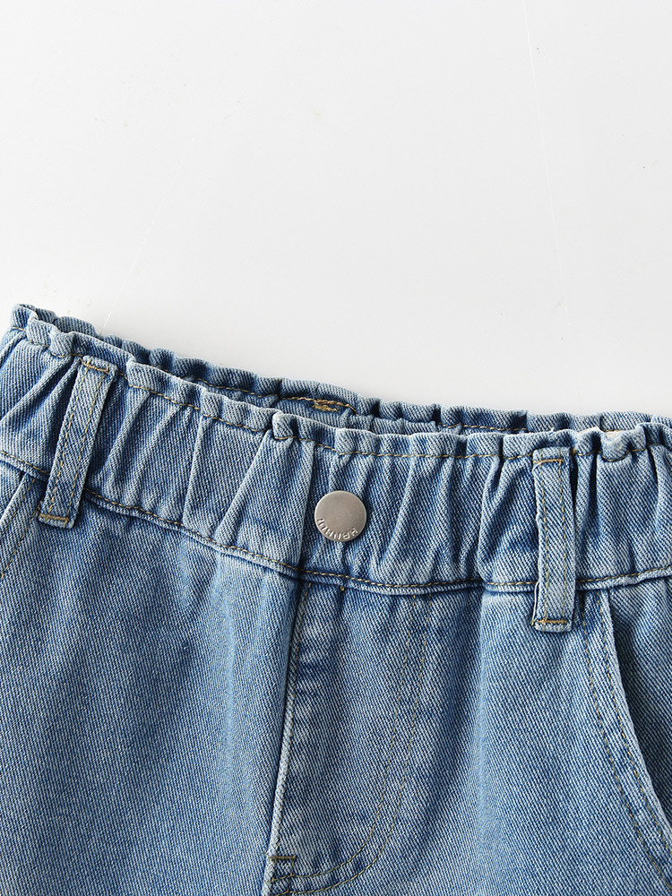 Malwee transfronterizo vaqueros de niñas otoño y invierno nuevos pantalones de cintura elástica para niños europeos y estadounidenses ropa de niños