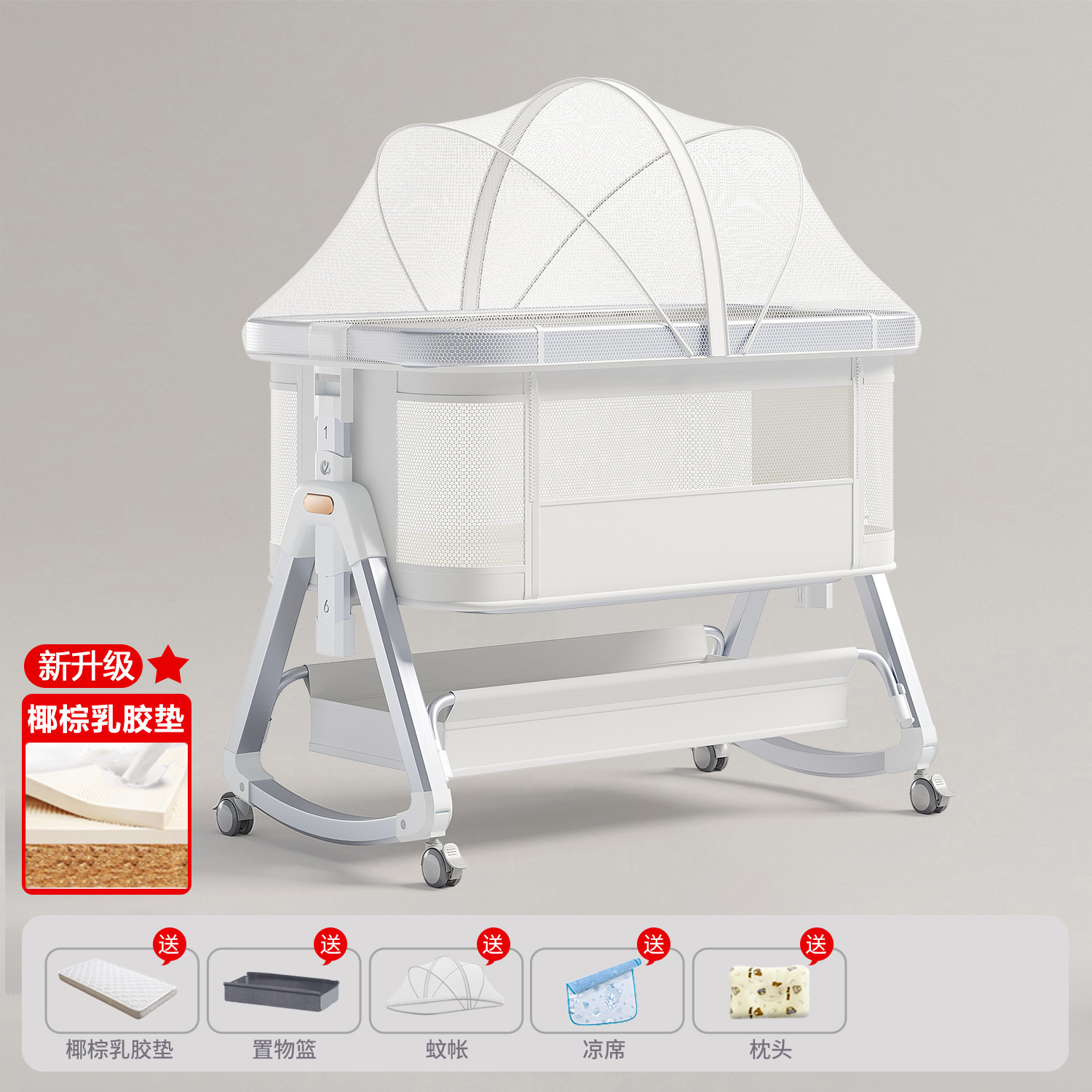 Cama de aleación de aluminio móvil portátil cuna cama plegable multifuncional bb cama recién nacida cama de empalme