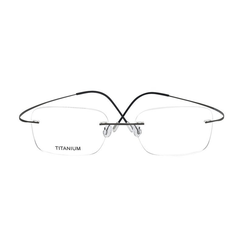 Brand Pure Titanium Eyeglass Frames, Ultra-Light and Ultra-Elastic B Titanium Rimless Glasses, Same Style as Austrian Glasses