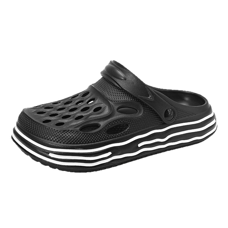 Couple's Summer Hollow Breathable Sports Beach Shoes Men's Casual Non-Slip Soft Top Quality Closed-Toe Slippers Thick Sole_voghion.com