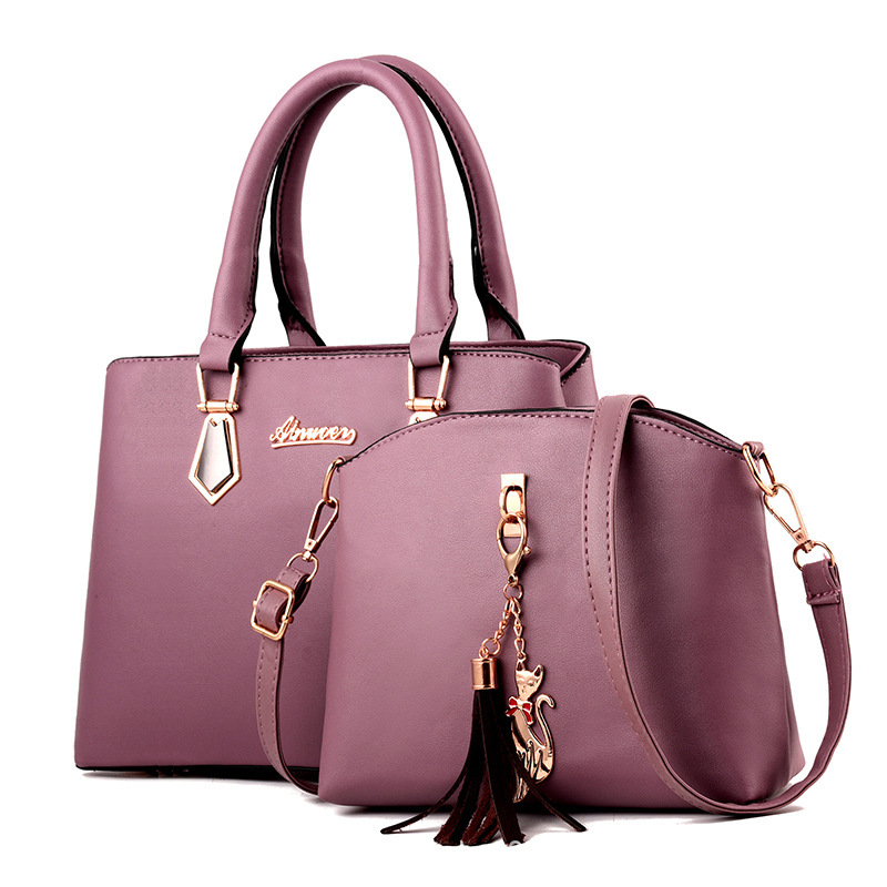 Bolso de Mano y Hombro para Mujer Set 2 en 1 Gran Capacidad de PU para Uso Diario