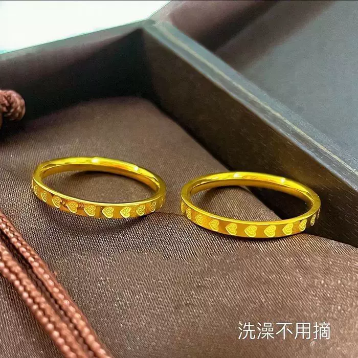 2024网红直播热销韩版戒指小众高级女性款轻奢指环爱心18K金戒指