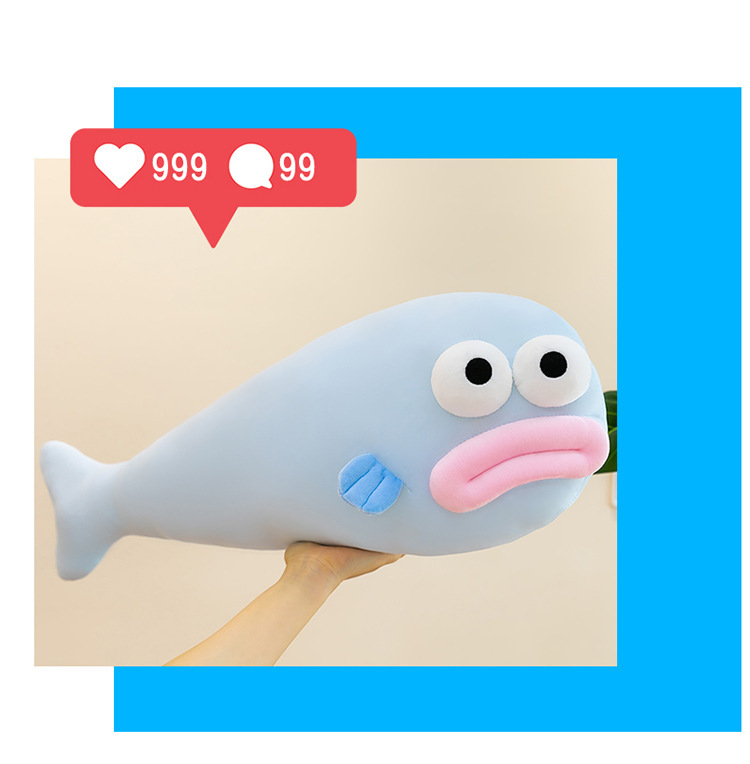 Cool ice fish jelly pillow, ice silk ugly fish pillow, cooling sofa bed headrest pillow, home office doll