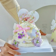 原创母亲节康乃馨蛋糕插牌烘焙蛋糕装饰母亲节快乐甜品台生日插卡