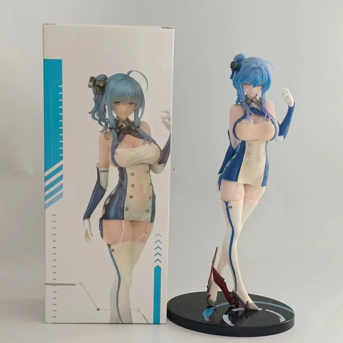 Blue Line St. Louis Santa Tía Nave Niña Femenina Hermosa Dos Dimensional Hecha a mano Decoración de escritorio Modelo de anime