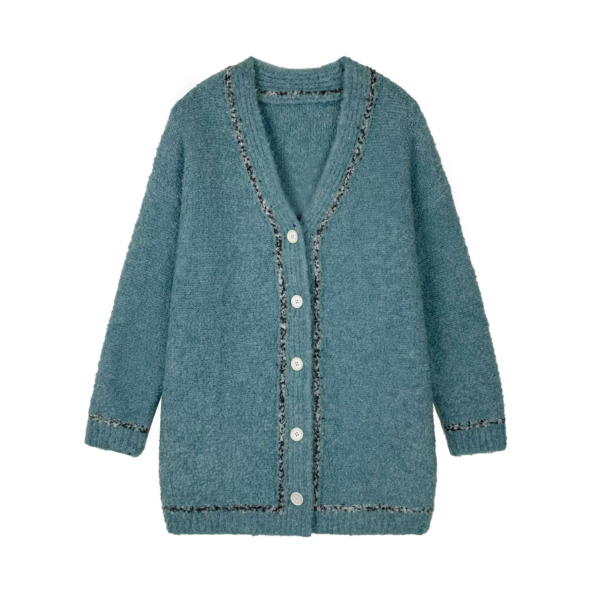 Long sweater, woolen cardigan, mid-length