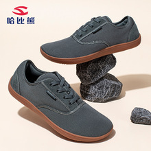 哈比熊男鞋秋季款运动鞋反绒皮百搭鞋子宽头鞋外贸健步鞋厂家直销