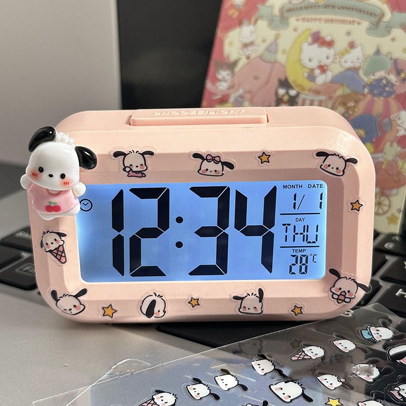 Cartoon Mini Alarm Clock Luminous Clock Student Dormitory Multi-Functional Desktop Clock Can Time Silent Mini Clock