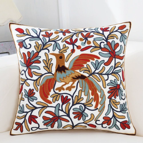 Towel, cloth for bed, tape, sofa, pillow, flowered, with embroidery