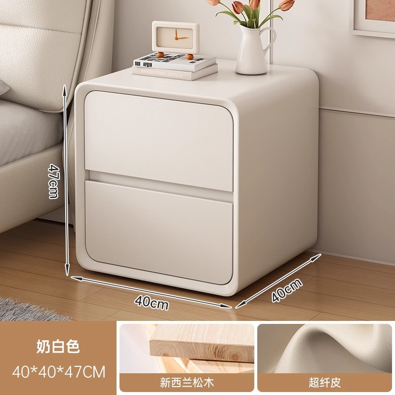 Mesa de cabezal de cama simple y moderna de madera maciza casera de dormitorio armario de almacenamiento de cama lujoso de alta calidad 2024 nuevo estante de almacenamiento