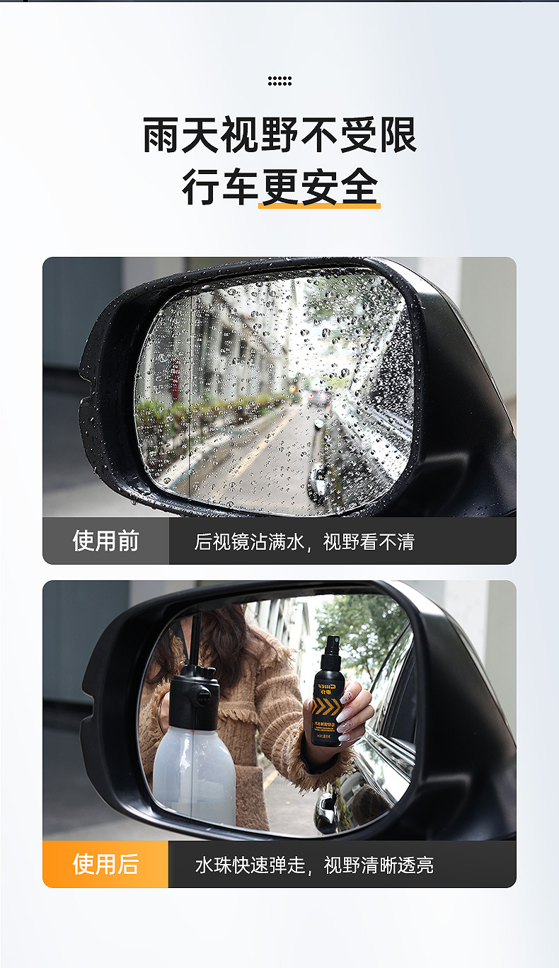 Car servant rearview mirror spring water cleaner car glass oil film remover car window cleaner wiper water drive