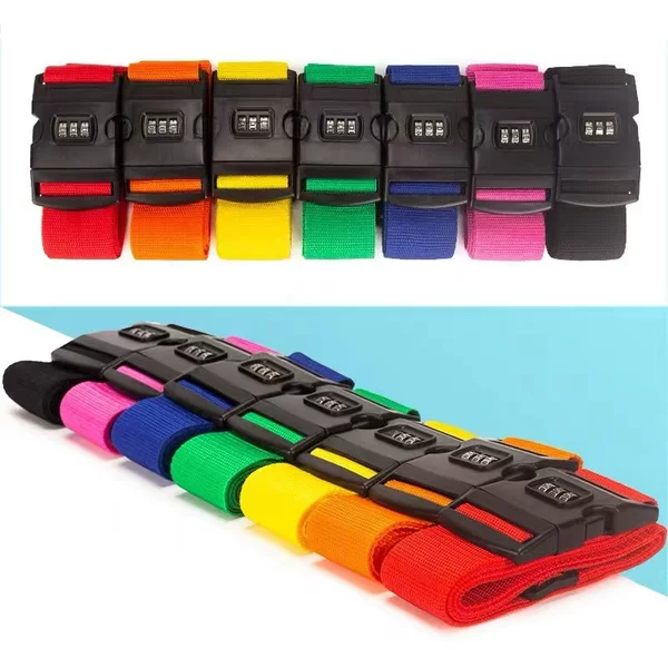 Luggage Strap with Combination Lock, Travel Suitcase Binding Strap, Direct Supply from Manufacturer, Single Strap