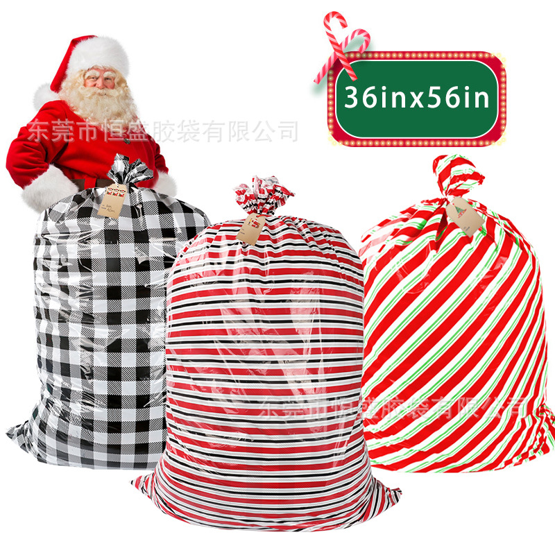 En stock comercio electrónico transfronterizo nueva bolsa de regalo de Navidad PE bolsa de regalo de plástico bolsa de regalo de Navidad