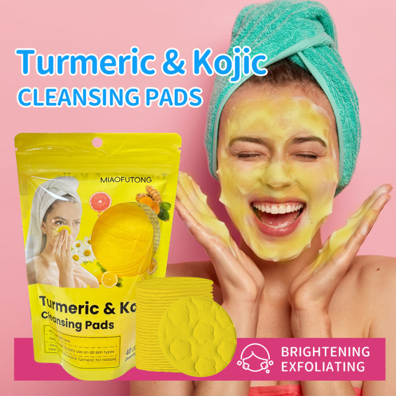 Cross-border European and American Explosions Turmeric Kojic Acid Cleansing Pad Facial Care Deep Cleansing, Exfoliating, Moisturizing and Brightening Cross-border European and American Explosions Turmeric Kojic Acid Cleansing Pad Facial Care Deep Cleansing, Exfoliating, Moisturizing and Brightening