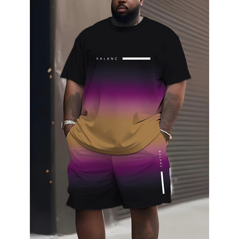 Amazon TEMU ホットセール 3D プリントクロスボーダー夏ルーズ通気性半袖ラウンドネック Tシャツショーツツーピーススーツ|undefined