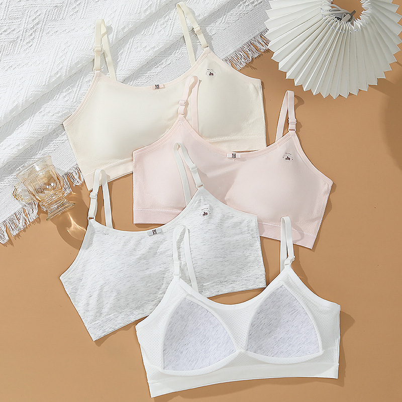Seamless Plus Size Pure Cotton Adjustable Girl Student Suspender Bra Fixed Cup Soft Anti-Bump Underwear for Women Seamless Plus Size Pure Cotton Adjustable Girl Student Suspender Bra Fixed Cup Soft Anti-Bump Underwear for Women