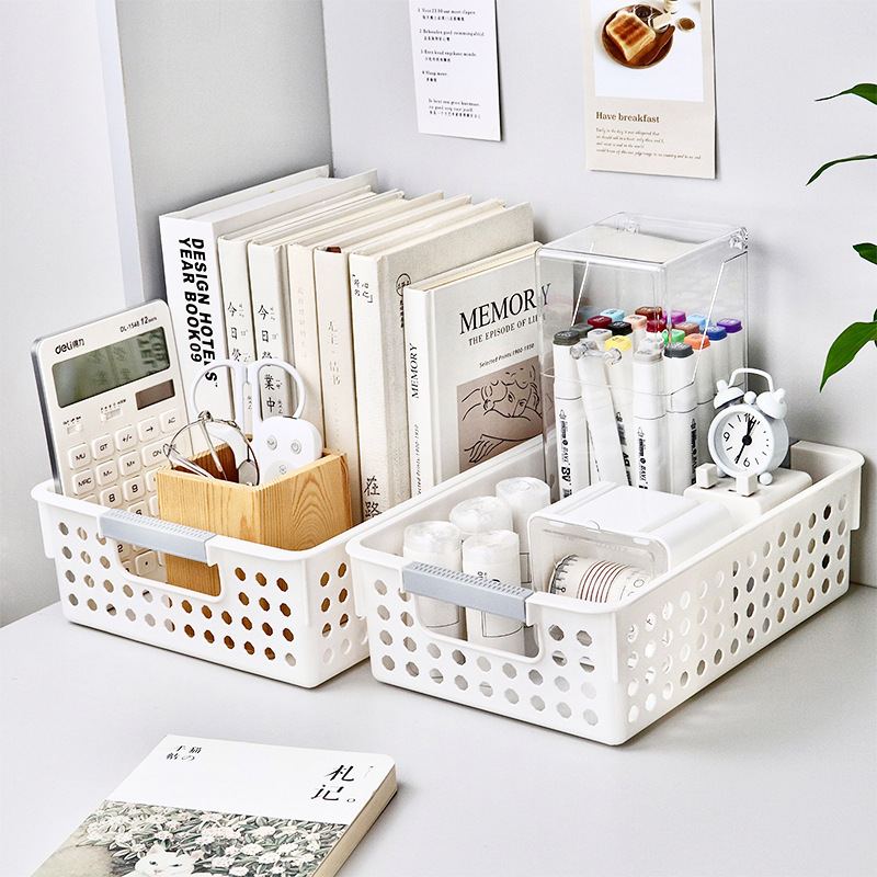 Japanese-style sundries storage basket storage box household snacks toy plastic storage basket dormitory kitchen desktop storage box