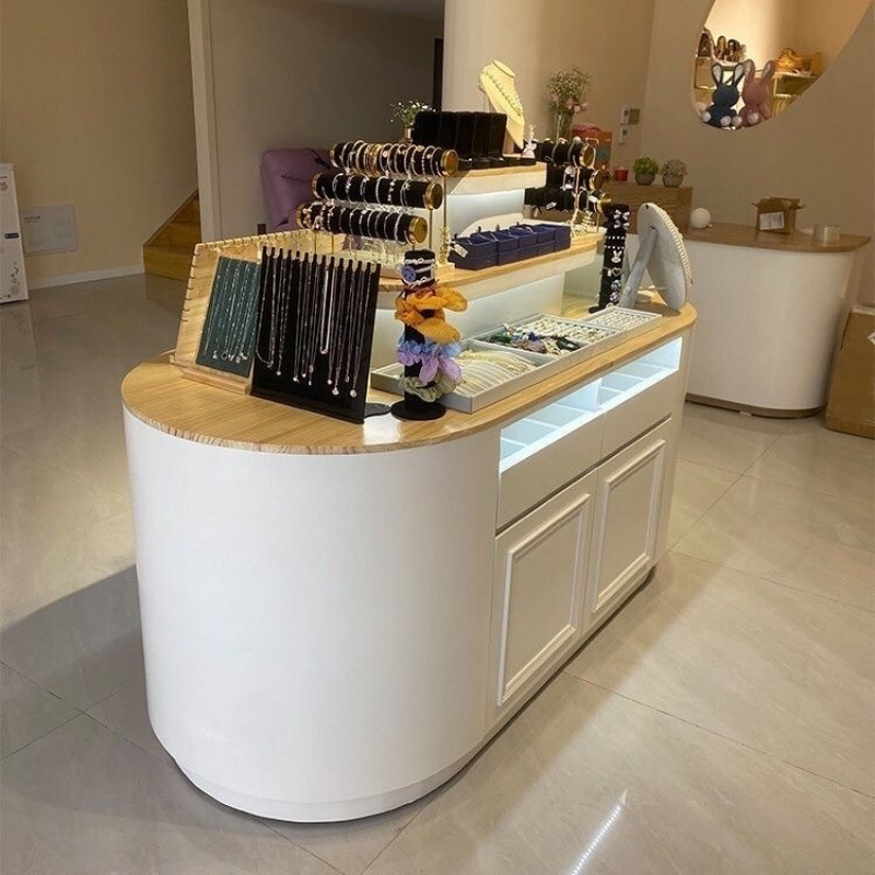 圆弧形中岛展示柜首饰台展示台服装店双面饰品网红水台一体其他无