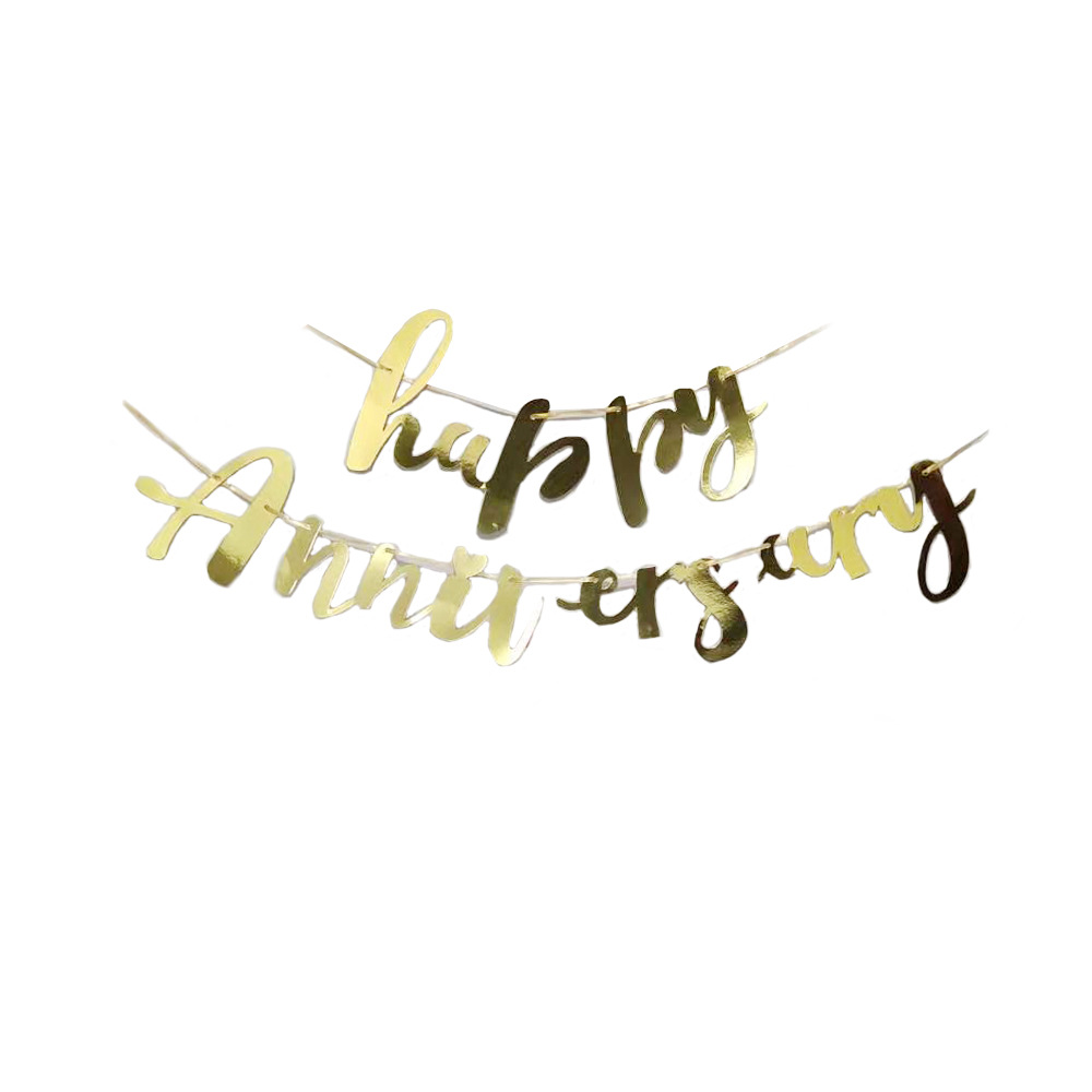 Wedding Anniversary Happy Anniversary Combined Paper Pull-up Flag Love Declaration Party Gathering Decoration