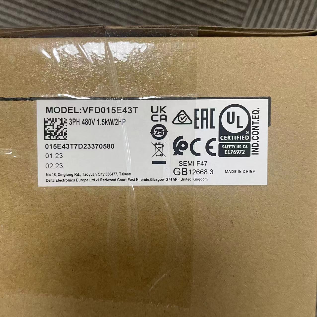 现货供应原装台达VFD015E43T变频器1.5KW/460V
