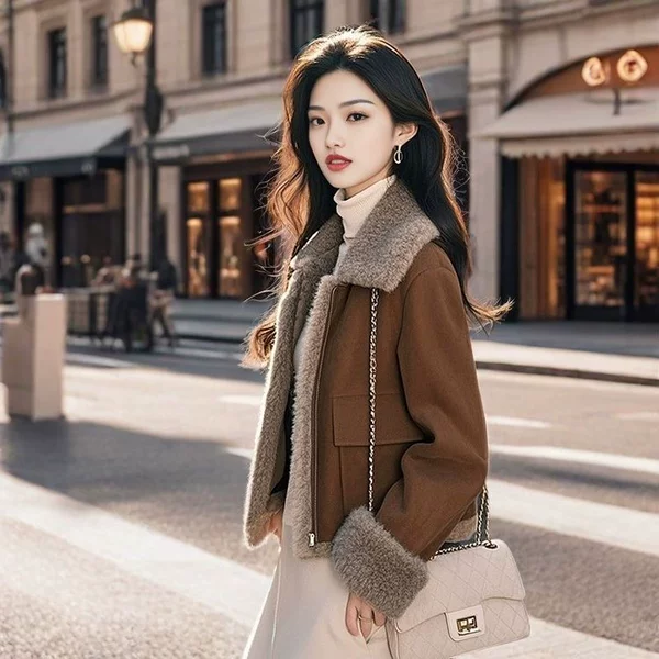Coffee fur coat