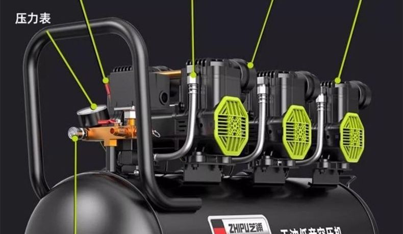 Oil-free low-noise air compressor, small 220v high-power air compressor for woodworking and high-pressure painting, in stock