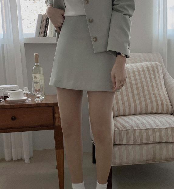 韩版简约百搭纯色长袖西装+高腰半身裙套装女2025新款秋冬季 批发|undefined