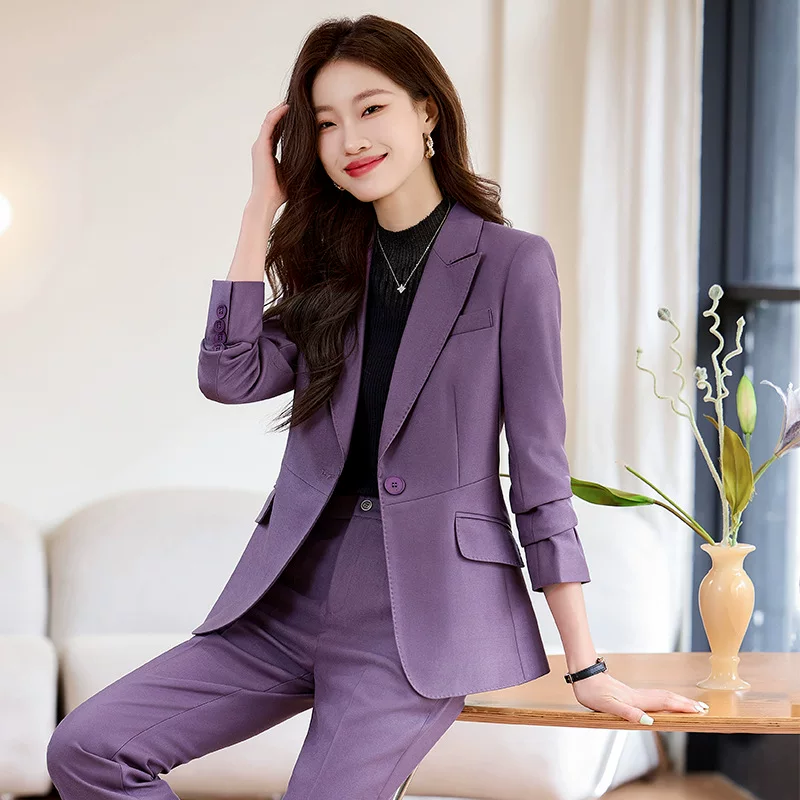 Пурпурный осенний элитный модный классический костюм, slim fit