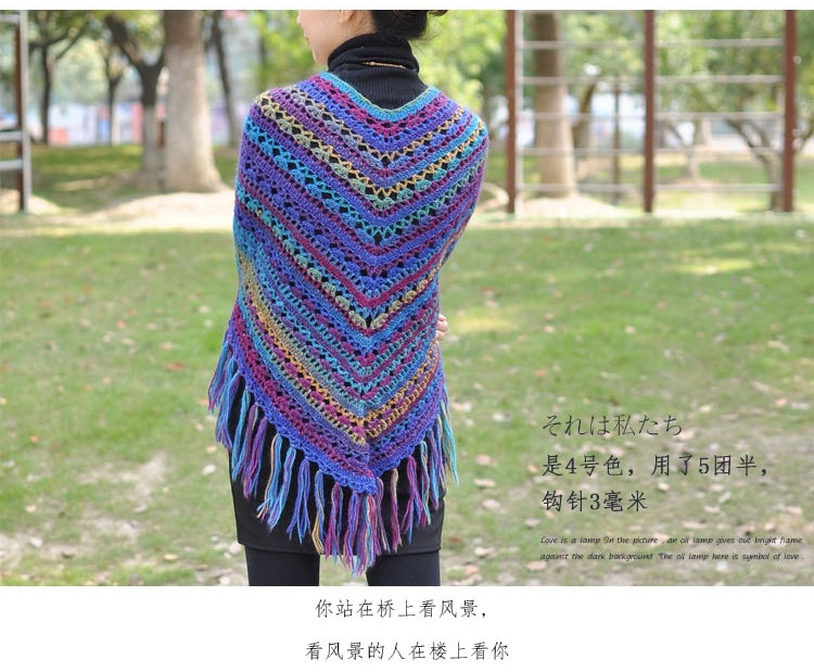 Description Picture 4 of item4*50g=200grams 100% Wool Yarn Rainbow Color for Hand Knitting Crochet Plush Thickness Lanas Thread DIY Soft Scarf Shawl Sweater