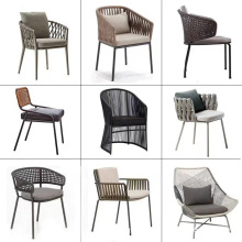 户外藤编藤椅休闲阳台花园铝合金餐椅庭院室外酒店防水桌椅