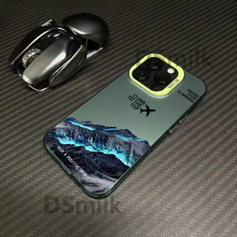 飛行機と山々のデザインのApple 17 Pro Max用スマホケース、個性的で元気なデザイン、iPhone 16/15/14/13対応、欧米風|undefined
