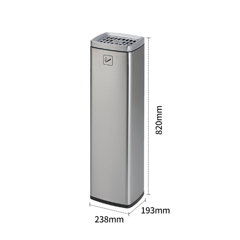 Cubo de ceniza de acero inoxidable negocio aeropuerto columna de ceniza Área de fumadores columna de colilla de cigarrillos Cubo de extinción de humo al aire libre Área de fumadores bote de basura