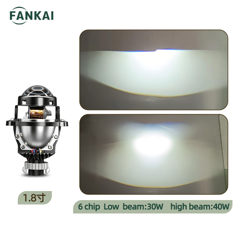 Faros delanteros de automóviles led 1.8 pulgadas 3 pulgadas lente de doble luz modificada para motocicleta de lejos y cerca integral sin daños universal H4H7