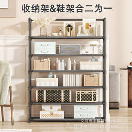 简易多层DIY鞋架置物架收纳架钢管无纺布储物鞋柜现代简约