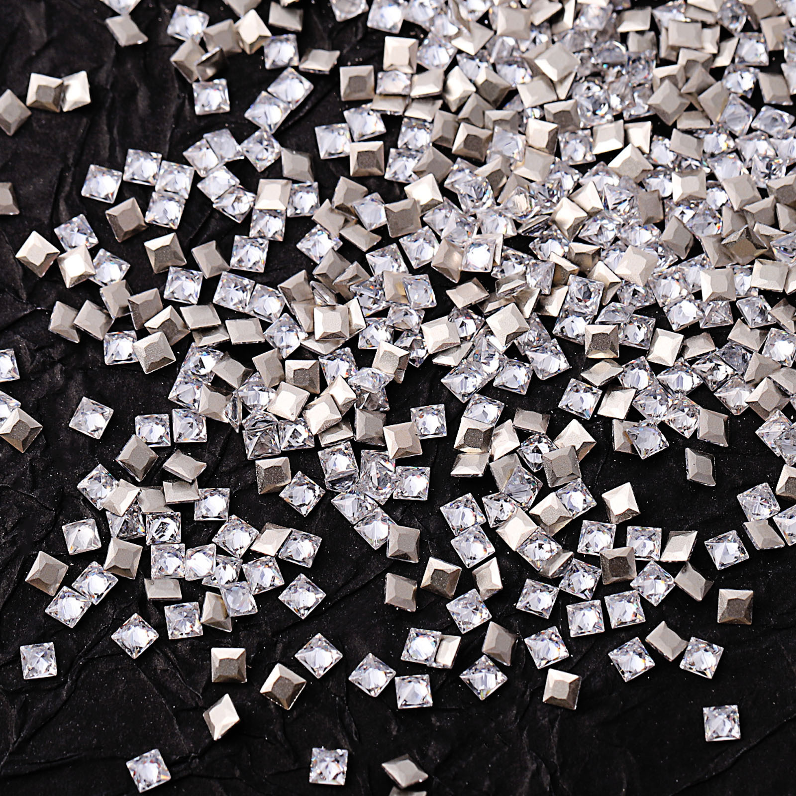 Mini beveled zirconia, white, 3x3mm square