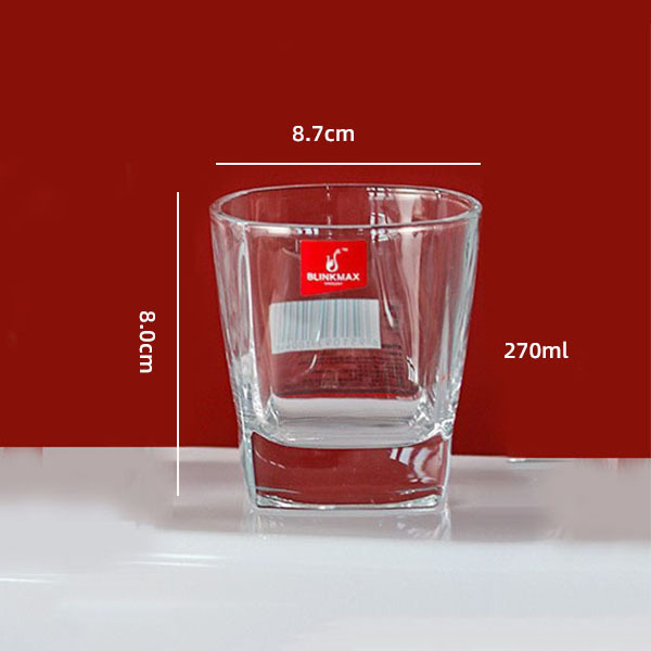 Lizun taza de agua de vidrio transparente taza de leche copa de vino blanco copa de cerveza taza de comedor redonda taza cuadrada engrosada taza recta