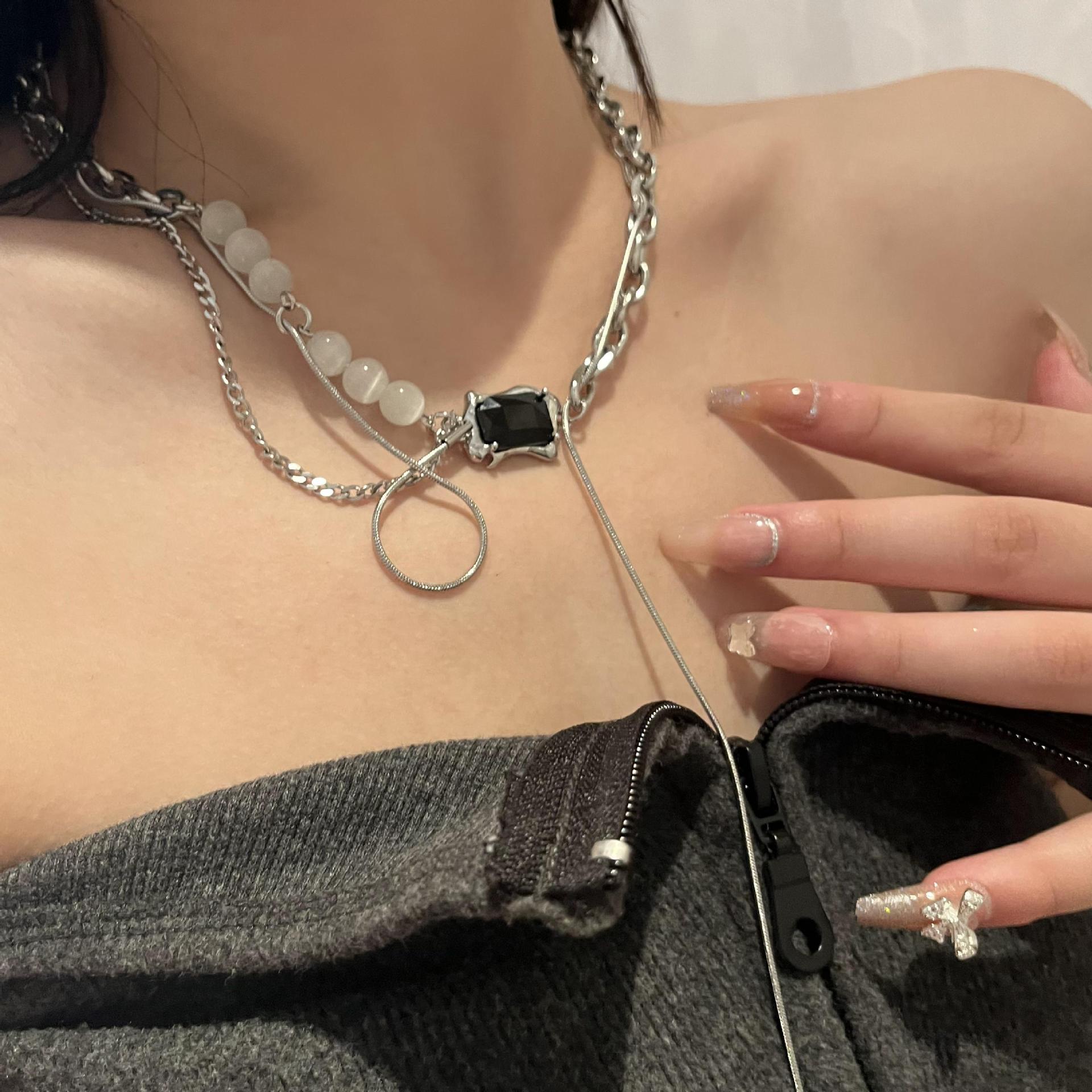 Fashion Geometric Alloy Tassel Plating Layered Necklaces 1 Piece