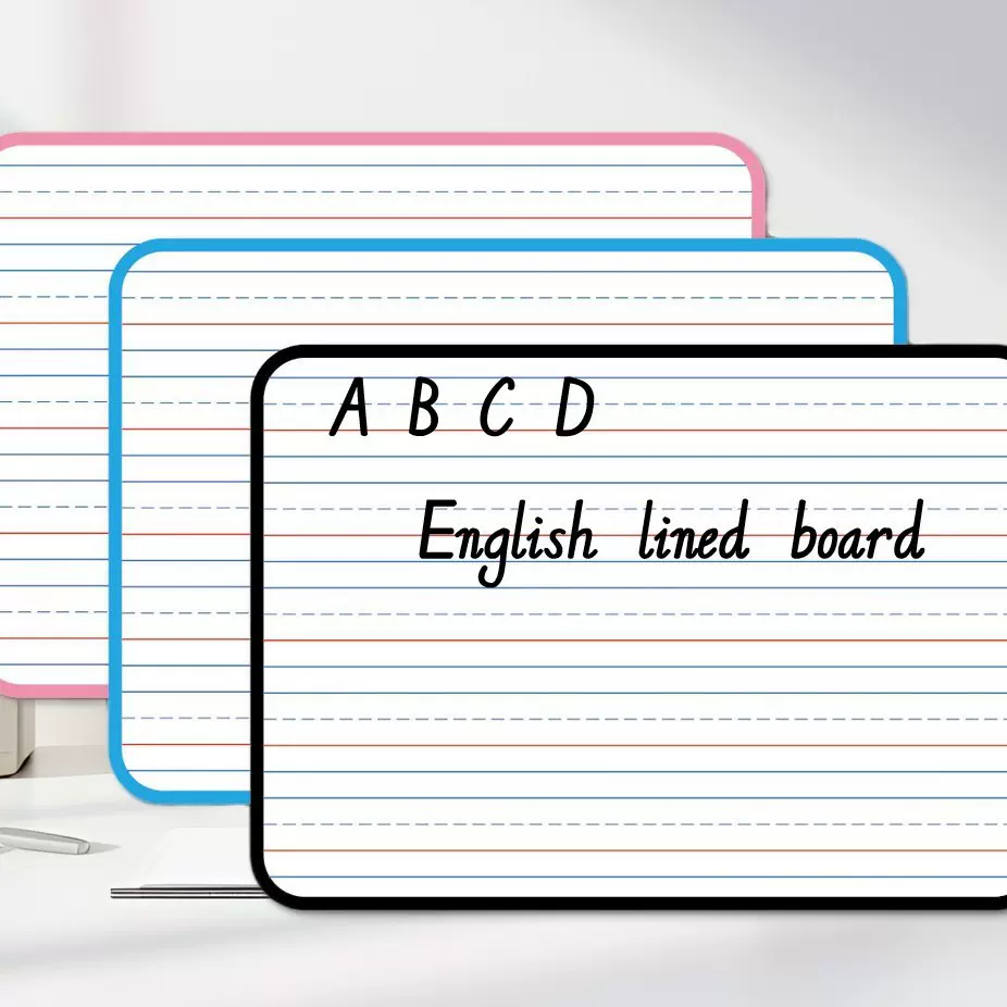 A4英文小白板四线三格无磁干擦写字板双面便携拼音画板课堂教具