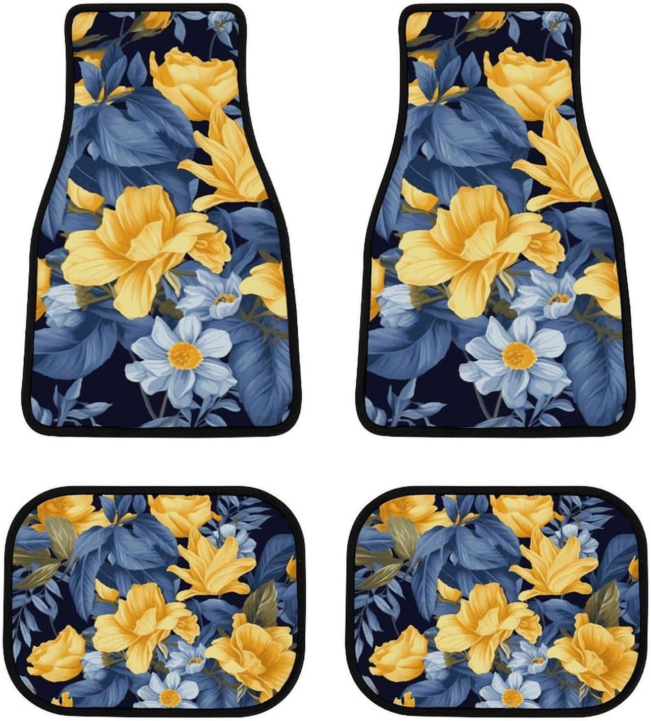 Cross-border Amazon Retro Flower Crystal Velvet Car Mat Easy-care Non-slip Dirt-resistant Comfortable Universal Mat