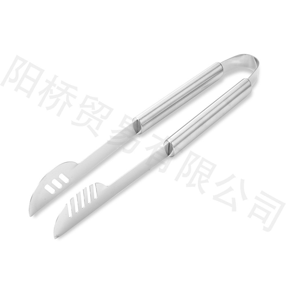 Fábrica Amazon barbacoa al aire libre herramienta tenedor pala clip cuchillo tubo redondo mango Acero inoxidable parrilla traje combinación