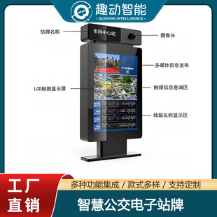 55inch Vertical Bus Electronic Stop Sign, Smart Lcd Electronic Bus Station Announcer, Outdoor Route Sign and Direction Sign