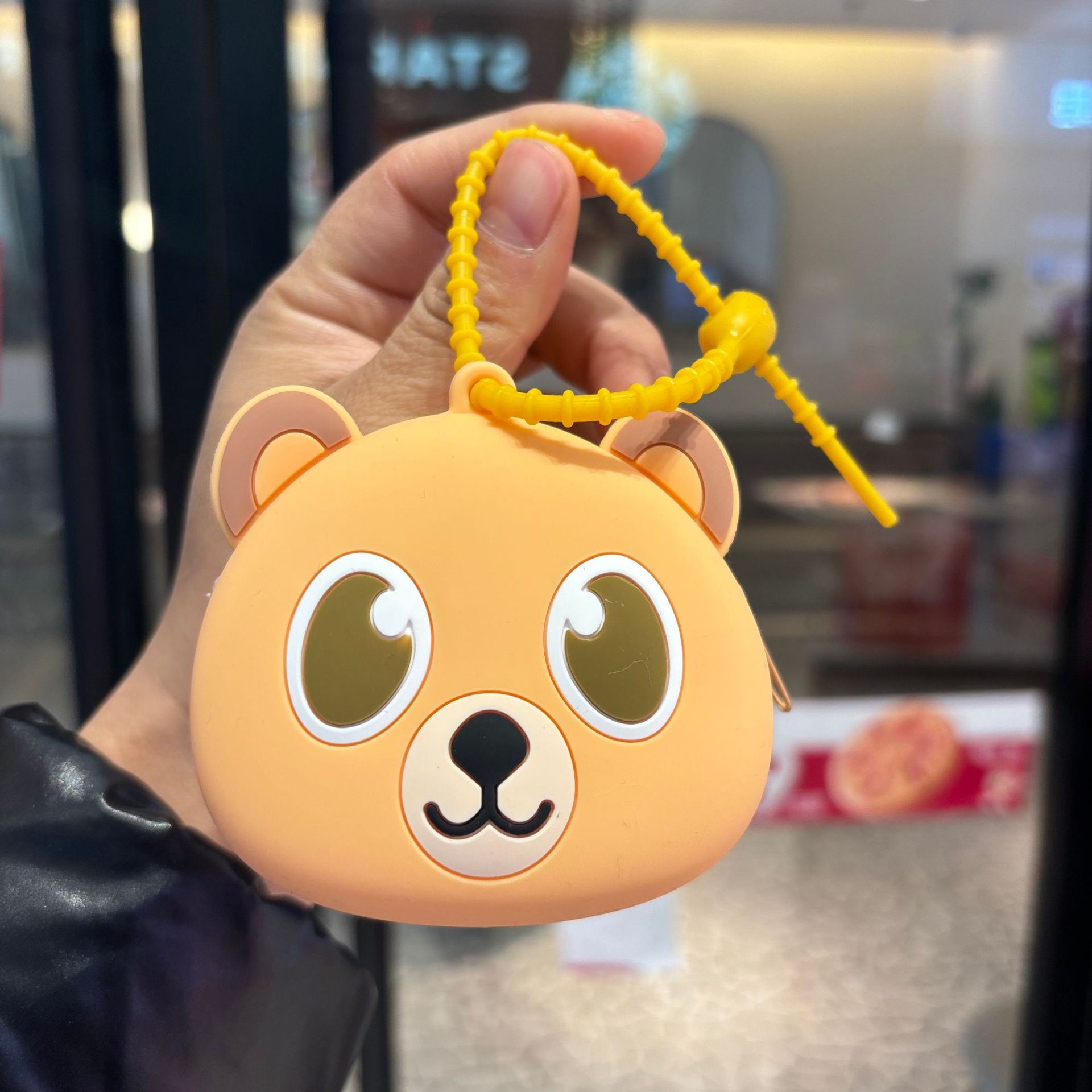 Bolsas de silicona de Año Nuevo lindas bolsas de cambio llaveros colgantes osos pareja llaveros agarrar la máquina de regalo pequeño